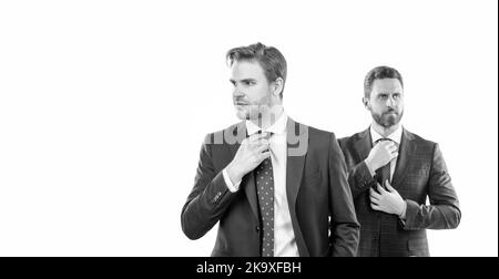 Führung. Ehrgeizige Kollegen Experten. Zwei Männer in formalwear. Geschäftsleute Krawatte Stockfoto
