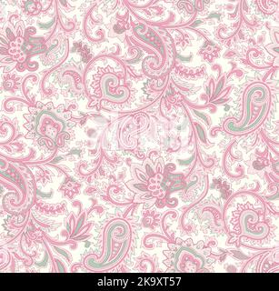 Eine Hand zeichnen Paisley Muster Vektor, Textur, Paisley Hintergrund, Muster. Für Marke Stil Textilien oder Dekoration Blatt, Paisley in weißem Hintergrund. Stockfoto