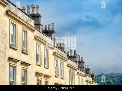 Eine georgianische Terrasse in Bath, Großbritannien. Stockfoto