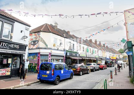 St Mark's Road in Easton, Bristol, Großbritannien Stockfoto