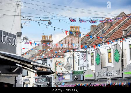 St Mark's Road in Easton, Bristol, Großbritannien Stockfoto