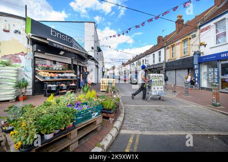 St Mark's Road in Easton, Bristol, Großbritannien Stockfoto