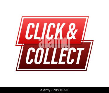 Klicken und sammeln Taste, Symbol, Emblem, Etikett. Vektorgrafik. Stock Vektor