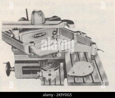 Eine illustrierte Sammlung von Graviertechniken, -Methoden und -Werkzeugen aus einem unbekannten Buchgravierer : Positionierung des Rundtischs Stockfoto