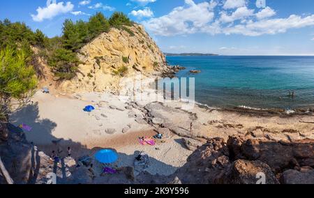 Strand von Metalia; Insel Thassos, Griechenland Stockfoto