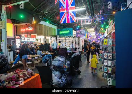 Das Innere des Tooting Market im Südwesten Londons Stockfoto