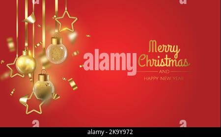 Fallendes glänzendes goldenes Konfetti isoliert auf blauem Hintergrund. Helle festliche Lametta von Goldfarbe. Stock Vektor