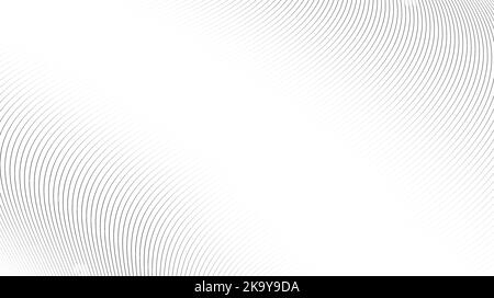 Hintergrund mit welligen Linien. Abstrakte graue Streifen-Textur. Tapete mit verformten und geschwungenen Linien. Minimalistische Designvorlage Stock Vektor