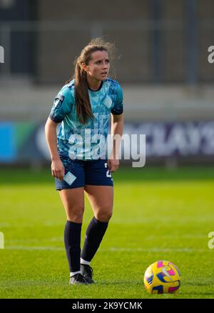 London, Großbritannien. 30. Oktober 2022. London, England, Oktober 27. 2022: Shanade Hopproft (24 London City Lionesses) im Einsatz während des Barclays Womens Championship Fußballspiels zwischen London City Lionesses und Blackburn Rovers im Princes Park in London, England. (James Whitehead/SPP) Quelle: SPP Sport Press Foto. /Alamy Live News Stockfoto