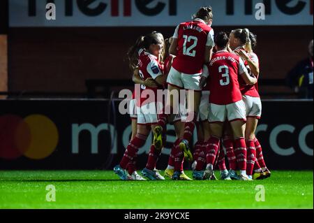 London, Großbritannien. 30. Oktober 2022. Borehamwood, England, 30. Oktober 2022: Arsenal-Level durch Jordan Nobbs (8 Arsenal) goa während des Barclays Womens Super League Fußballspiels zwischen Arsenal und West Ham United im Meadow Park Stadium, Borehamwood, England. (Kevin Hodgson/SPP) Quelle: SPP Sport Press Photo. /Alamy Live News Stockfoto