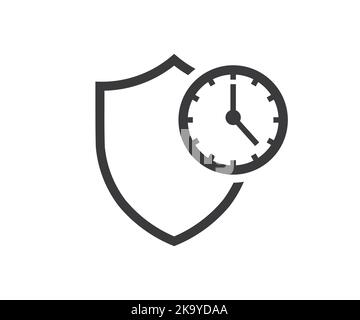 Logo-Design mit Langzeitschutz. Geschäftskonzept, Versicherungsvektor-Design und Illustration. Stock Vektor