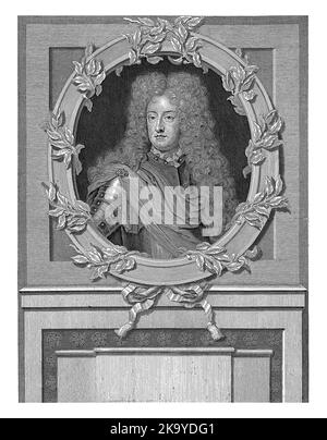 Porträt von Georg, Prinz von Dänemark, Pieter van Gunst, 1659 - 1699 Georg, Prinz von Dänemark, Herzog von Cumberland und Königsgemahl von Königin Anna von E. Stockfoto