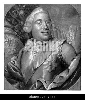 Porträt von Wilhelm IV., Prinz von Oranien-Nassau, Christian Friedrich Fritzsch, 1751 - 1774, Jahrgang gestochen. Stockfoto