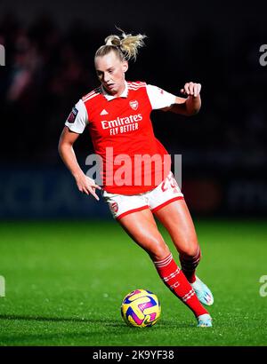 Stina Blackstenius von Arsenal während des Spiels der Barclays Women's Super League im LV Bet Stadium Meadow Park, Borehamwood. Bilddatum: Sonntag, 30. Oktober 2022. Stockfoto