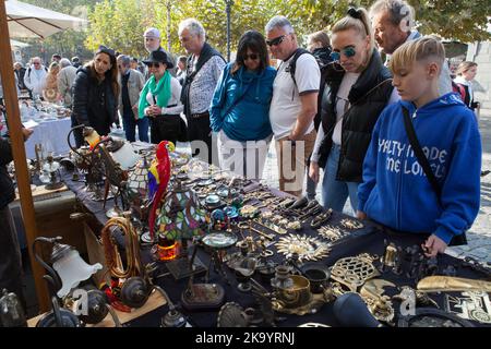 Sonntag Flohmarkt in Ljubljana Stockfoto