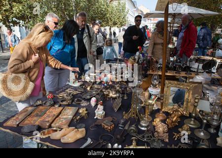 Sonntag Flohmarkt in Ljubljana Stockfoto