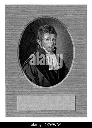 Porträt von Johann Gottlieb Pluschke, Dirk Sluyter, nach Hendrik Willem Caspari, 1812 - 1825 Porträt von Johann Gottlieb PlÃ¼schke, Professor an der Stockfoto