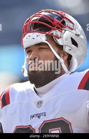 East Rutherford, New Jersey, USA. 30. Oktober 2022. New England Patriots Defensivlineman CARL DAVIS JR (98) wird im MetLife Stadium in East Rutherford New Jersey gesehen New England besiegt New York 22 bis 17 (Bildnachweis: © Brooks von Arx/ZUMA Press Wire) Bildnachweis: ZUMA Press, Inc./Alamy Live News Stockfoto