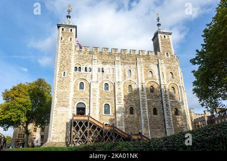 Der Weiße Turm im Tower of London, Tower Hill, London Borough of Tower Hamlets, Greater London, England, Vereinigtes Königreich Stockfoto