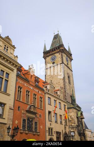 Altes Rathaus Astronomischer Uhrenturm, Prag, Tschechische Republik. Stockfoto