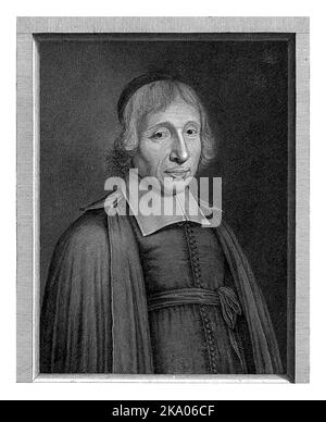 Porträt des Priesters Louis-Isaac Lemaistre de Sacy, Pieter van Schuppen, nach Robert Nanteuil, 1684 - 1696 Stockfoto