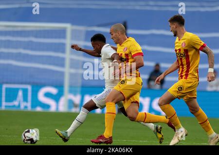 Madrid, Spanien. 30. Oktober 2022. Madrid Spanien; 10.30.2022.- Real Madrid Spieler Rodrygo. Real Madrid zieht am Spieltag 12 mit Girona 1 im Spiel der Spanischen Fußballliga an. Das Spiel wird im Santiago Bernabeu Stadion in der Hauptstadt des Königreichs Spanien ausgetragen. Real Madrid Tor wurde von Vinicius Jr. 70' Girona Tor von Cristhian Stuani aus einem Elfmeter 80' Quelle: Juan Carlos Rojas/dpa/Alamy Live News Stockfoto