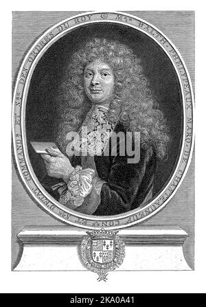 Porträt von Balthazar PhÃ©lypeaux de ChÃ¢teauneuf, französischer Staatsmann, Cornelis Martinus Vermeulen, nach Pierre Mignard (1612-1695), 1669 - 1709 Stockfoto