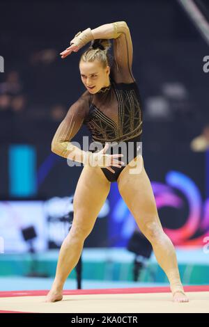 M&S Bank Arena, Liverpool, Großbritannien. 30. Oktober 2022. Elsabeth Black (CAN), 30. OKTOBER 2022 - Kunstturnen : FIG Artistic Gymnastic World Championships Liverpool 2022 Frauen Qualification Floor Exercise in der M&S Bank Arena, Liverpool, UK. Kredit: YUTAKA/AFLO SPORT/Alamy Live Nachrichten Stockfoto