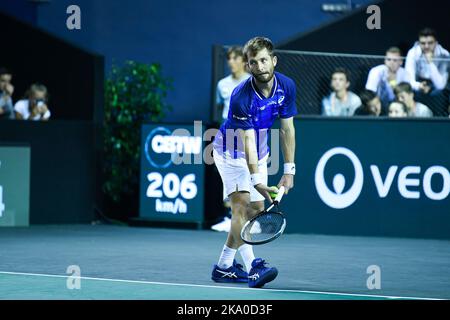 Paris, Frankreich. 30. Oktober 2022. Corentin Moutet aus Frankreich während des Rolex Paris Masters, ATP Masters 1000 Tennisturniers, am 30. Oktober 2022 in der Accor Arena in Paris, Frankreich. Foto von Victor Joly/ABACAPRESS.COM Quelle: Victor Joly/Alamy Live News Stockfoto