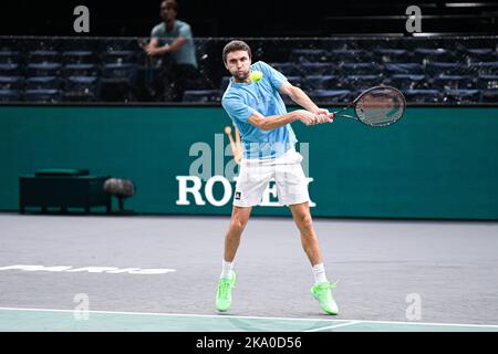 Paris, Frankreich. 30. Oktober 2022. Gilles Simon von Frankreich während des Rolex Paris Masters, ATP Masters 1000 Tennisturniers, am 30. Oktober 2022 in der Accor Arena in Paris, Frankreich. Foto von Victor Joly/ABACAPRESS.COM Quelle: Victor Joly/Alamy Live News Stockfoto