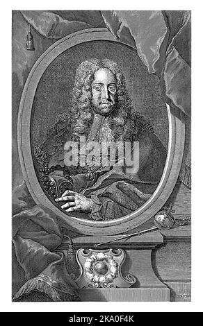 Porträt von Kaiser Karl VI., Andreas Schmutzer, Joseph Schmutzer, nach Maximilian Joseph Hannl, 1710 - 1740 Stockfoto