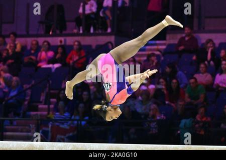 Women’s Qualifications, Liverpool, Italien, 30. Oktober 2022, ANDRADE Rebeca (BRA) Strahl während der Turn-Weltmeisterschaften - Qualifikation der Frauen - Gymnastik Stockfoto