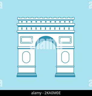 Arc de Triomphe - Frankreich , Paris | weltberühmte Gebäude Vektor-Illustration Stock Vektor