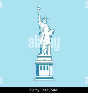 Freiheitsstatue - USA, New York | Weltberühmte Gebäude Vektorgrafik Stock Vektor