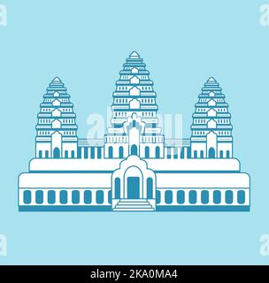 Angkor Wat - Kambodscha | Weltberühmte Gebäude Vektorgrafik Stock Vektor