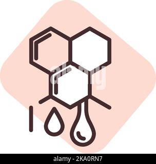 Honigallergie, Illustration oder Symbol, Vektor auf weißem Hintergrund. Stock Vektor