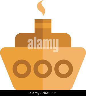 Armeeschiff, Illustration oder Symbol, Vektor auf weißem Hintergrund. Stock Vektor