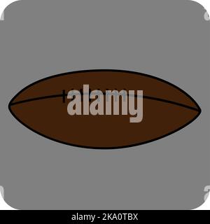 Rugby-Ball, Illustration oder Symbol, Vektor auf weißem Hintergrund. Stock Vektor