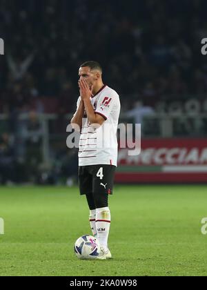 Turin, Italien. 30. Oktober 2022. Ismael Bennacer (AC Mailand) enttäuscht während Turin FC vs AC Mailand, italienische Fußballserie A Spiel in Turin, Italien, Oktober 30 2022 Quelle: Independent Photo Agency/Alamy Live News Stockfoto