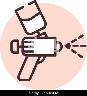 Auto-Lackierpistole, Illustration oder Symbol, Vektor auf weißem Hintergrund. Stock Vektor
