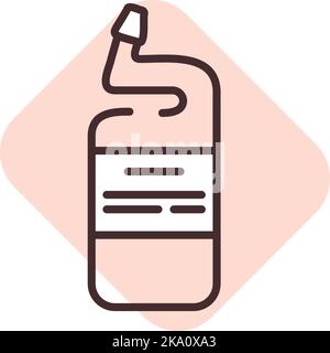 Reinigung WC-Gel, Illustration oder Symbol, Vektor auf weißem Hintergrund. Stock Vektor