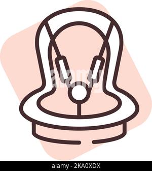 Autositz, Illustration oder Symbol, Vektor auf weißem Hintergrund. Stock Vektor