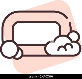 Reinigungsseife, Illustration oder Symbol, Vektor auf weißem Hintergrund. Stock Vektor