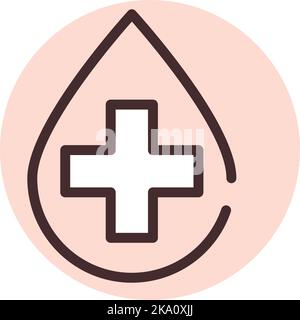 Blutstropfen, Illustration oder Symbol, Vektor auf weißem Hintergrund. Stock Vektor