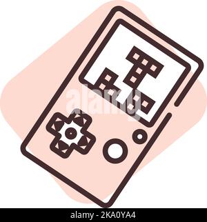 Elektronik Tetris, Illustration oder Icon, Vektor auf weißem Hintergrund. Stock Vektor