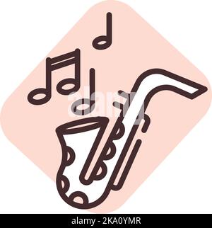 Ereignismusik Trompeten, Illustration oder Symbol, Vektor auf weißem Hintergrund. Stock Vektor