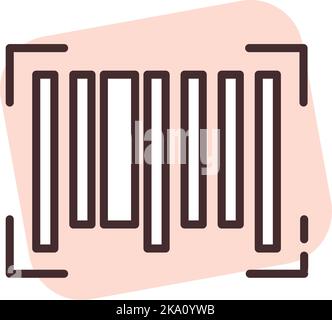 Barcode, Illustration oder Symbol, Vektor auf weißem Hintergrund. Stock Vektor