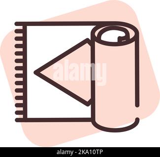 Heimtextilien Teppich, Illustration oder Symbol, Vektor auf weißem Hintergrund. Stock Vektor