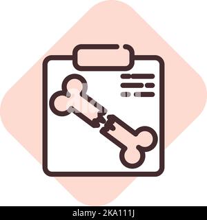 Röntgenaufnahme, Illustration oder Symbol, Vektor auf weißem Hintergrund. Stock Vektor