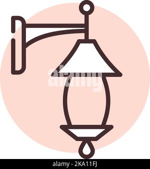Licht Außenleuchte, Illustration oder Symbol, Vektor auf weißem Hintergrund. Stock Vektor